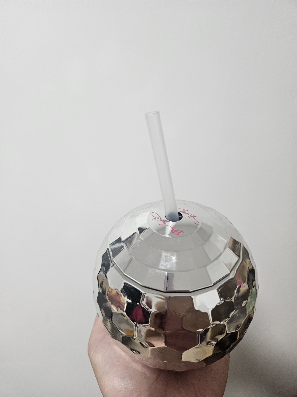 Paris Hilton Silver Disco Ball Tumbler with Straw